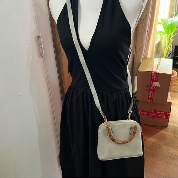 GUCCI Bamboo Handle Gray Suede Mini Hand bag/shoulder bag - Picture 15 of 17